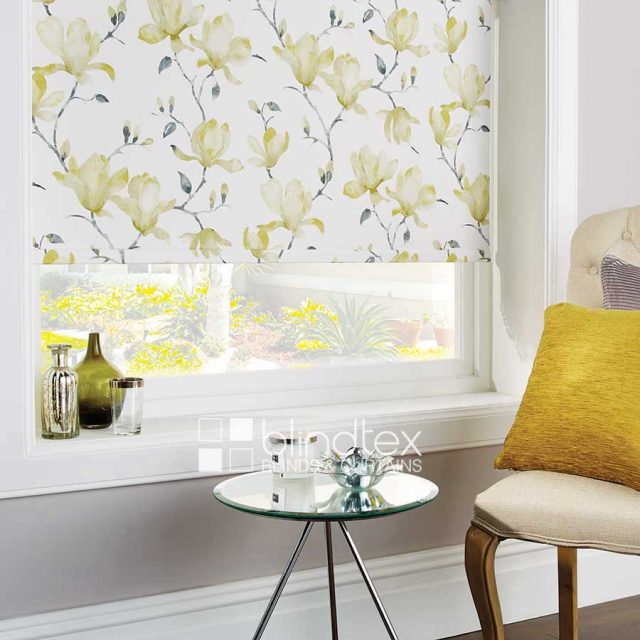 Waterflower Green Roller Blind